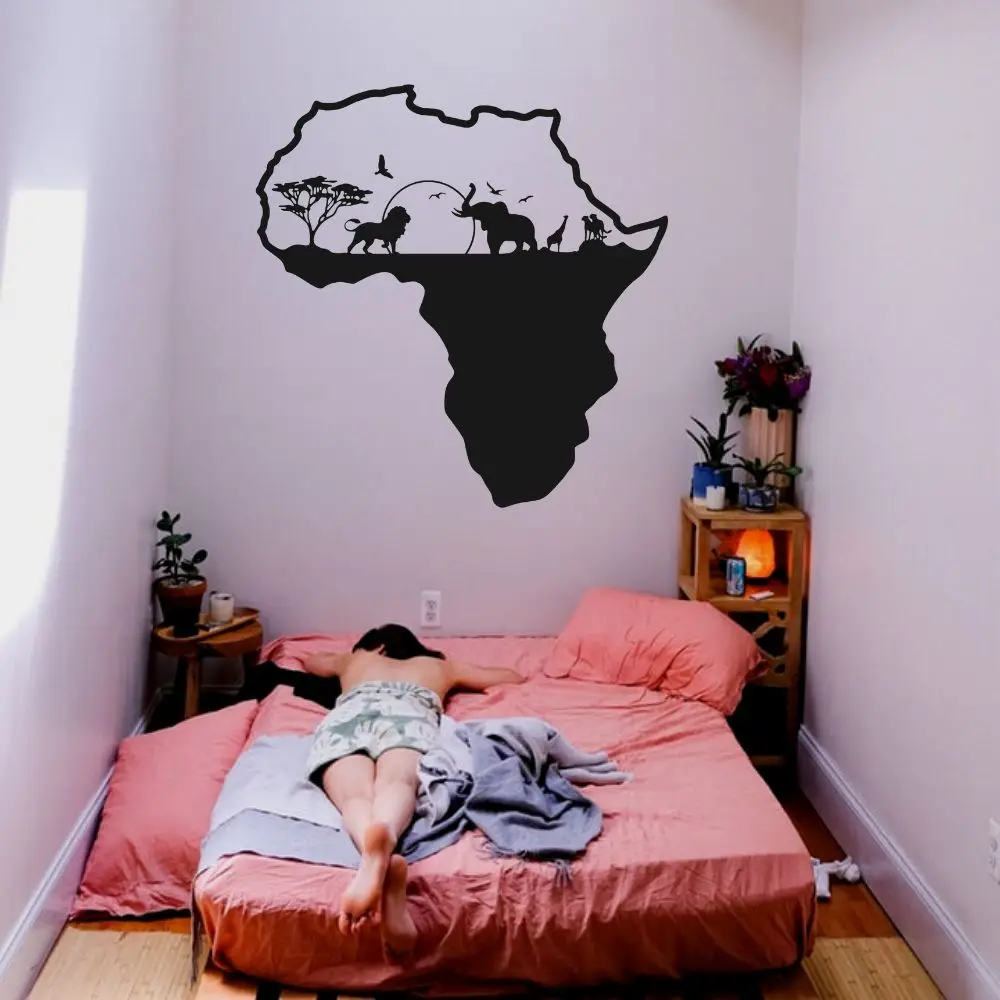 

African Safari Habitat Vinyl Wall Sticker Decal Animal Sticker Home And Hotel Art Decoration A003041