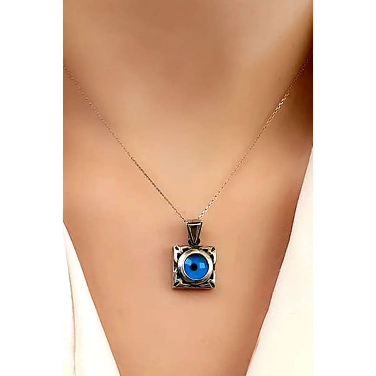 

Evil Eye Beaded Silver Necklace Evil Eye Beaded Silver Necklace