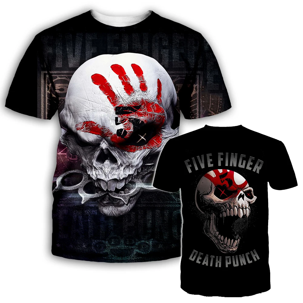 New Popular Hip Pop Men Women T Shirt Five Finger Death Punch 3D Print Fashion Short Sleeve Tshirt Pullover Casual Tracksuits A3