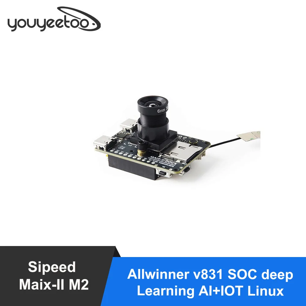 Фото Док-станция Sipeed Maix-II M2 Allwinner v831 SOC глубокое обучение AI + IOT Linux 1080p Визуальная демонстрационная плата №1