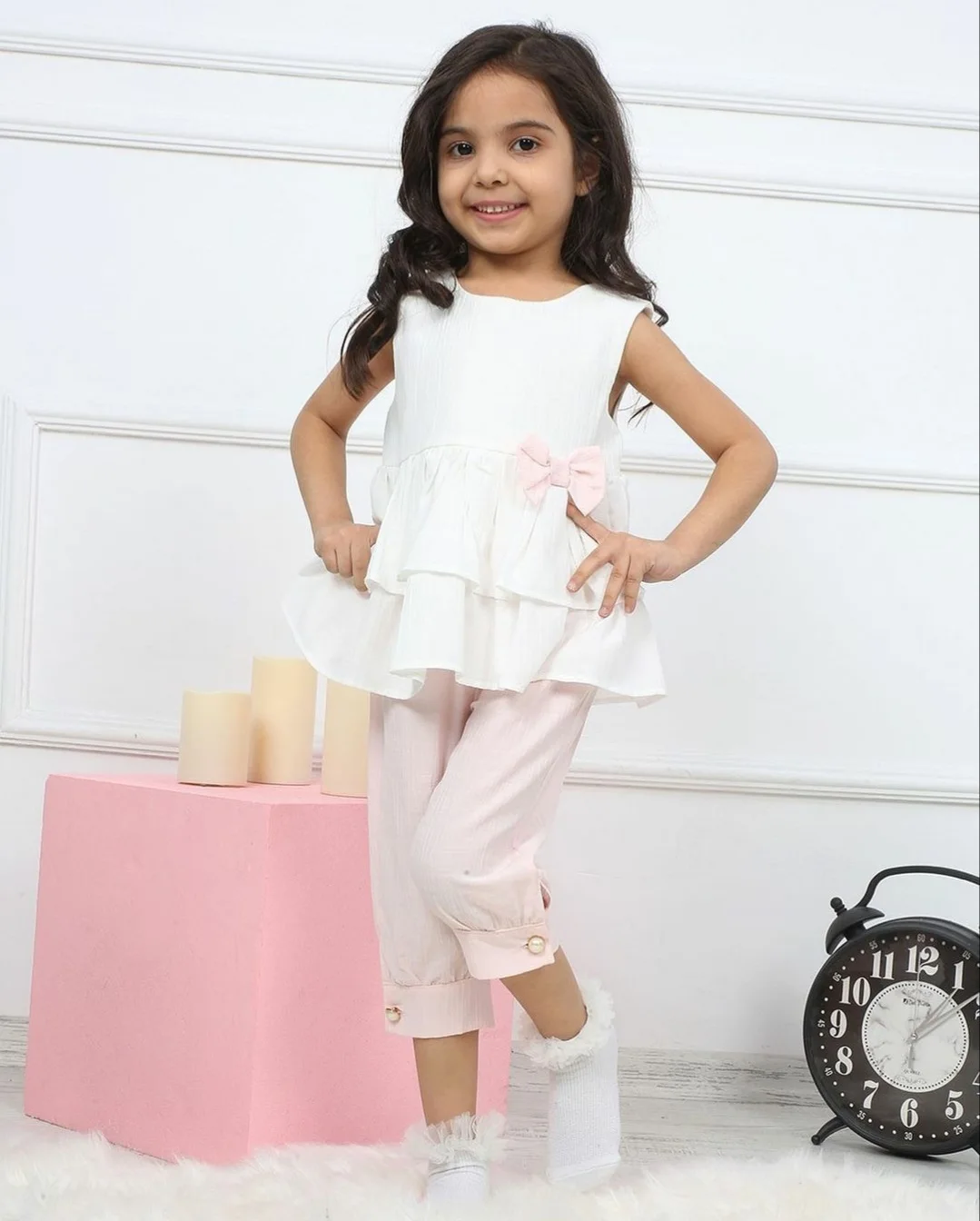 

PRETTY GIRLS LINEN RUFFLED SUMMER SHORTS SET 2021 BABYGIRL