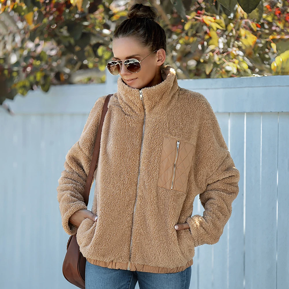 

Women's Coat New Fashion Solid Winter Warm Sweater Fleece Temperament Commuter Furry Coat Outerwear Jacket Cardigan Blouse TR