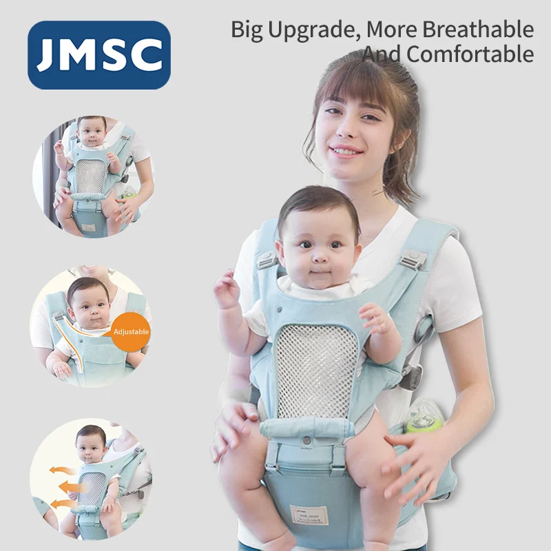 JMSC Breathable Ergonomic Baby Carrier Infant Kid Hip Seat Sling Wrap Holder Backpacks Travel Outdoor Kangaroo Front Face Spring