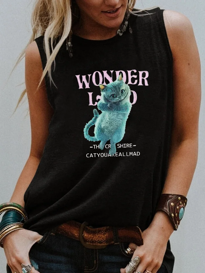 Стране Чудес из мультфильма Чеширского Кота или You Are All Mad майка кошка мама