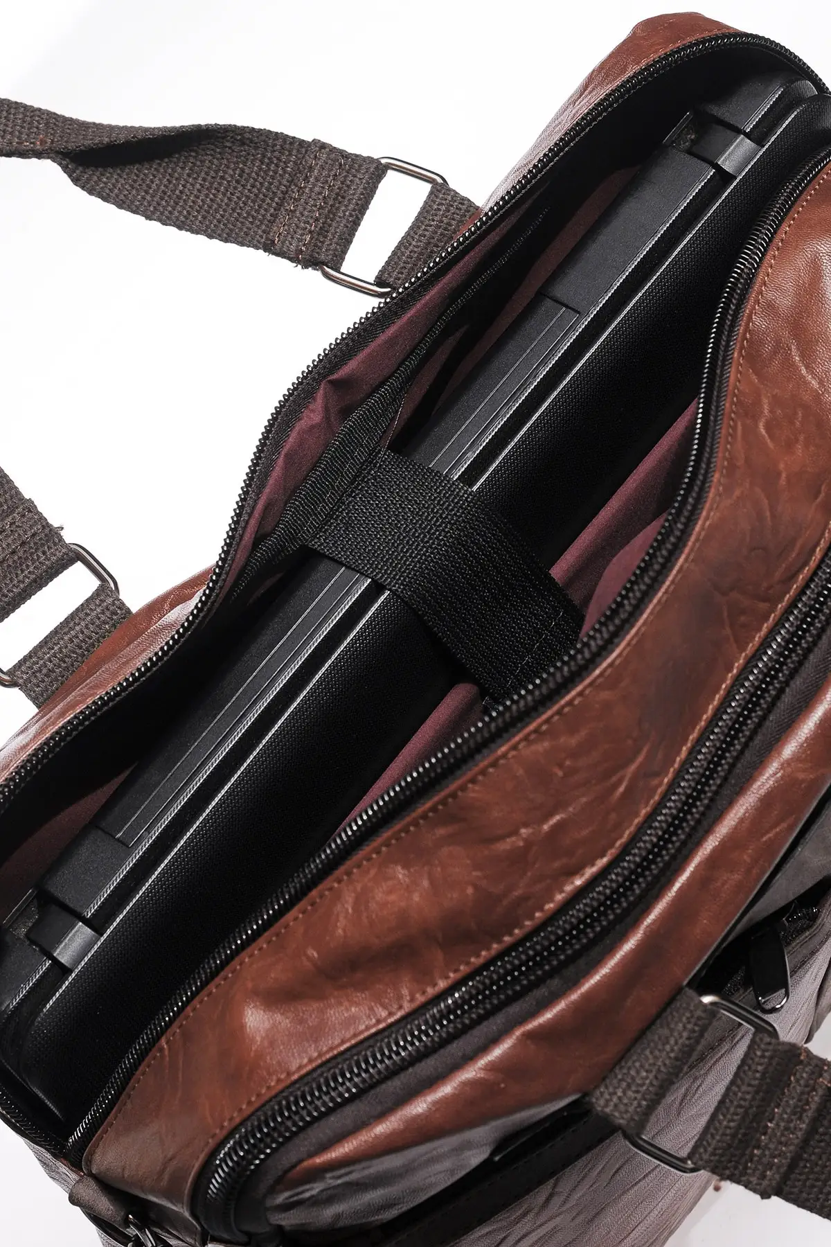 

Brown Unisex Briefcase Bag Adjustable Shoulder Strap Laptop And Document Bag Waterproof Faux Leather Special Production Bag