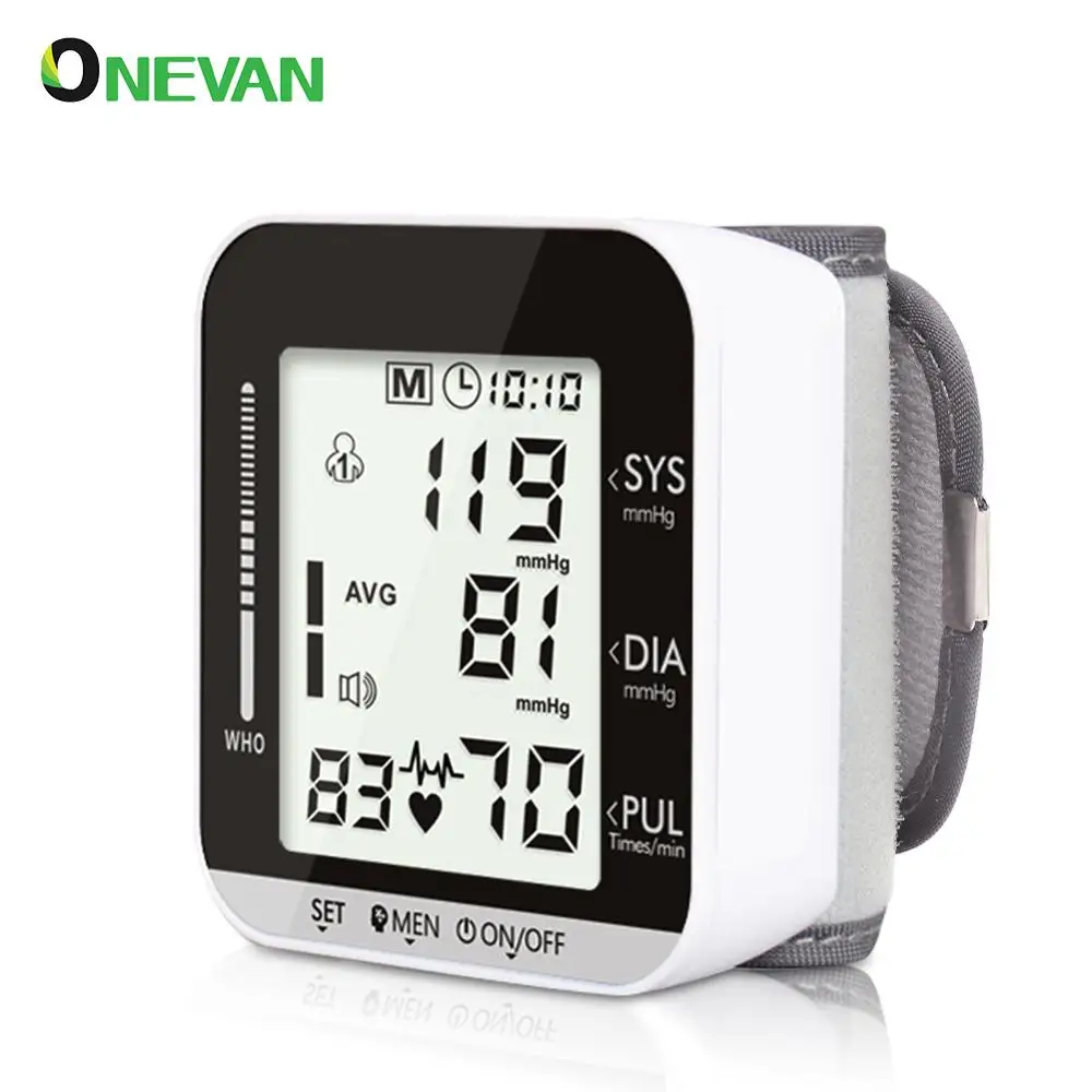 

Digital Sphygmomanometer Tonometer English Voice Portable Wrist Blood Pressure Monitor Blood Pressure Monitor Heart Rate Meter