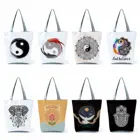 Женская сумка-Тотем с принтом тай-чи, Классическая модная сумочка-Тотем для путешествий, Пляжная Экологически чистая большая сумка для покупок