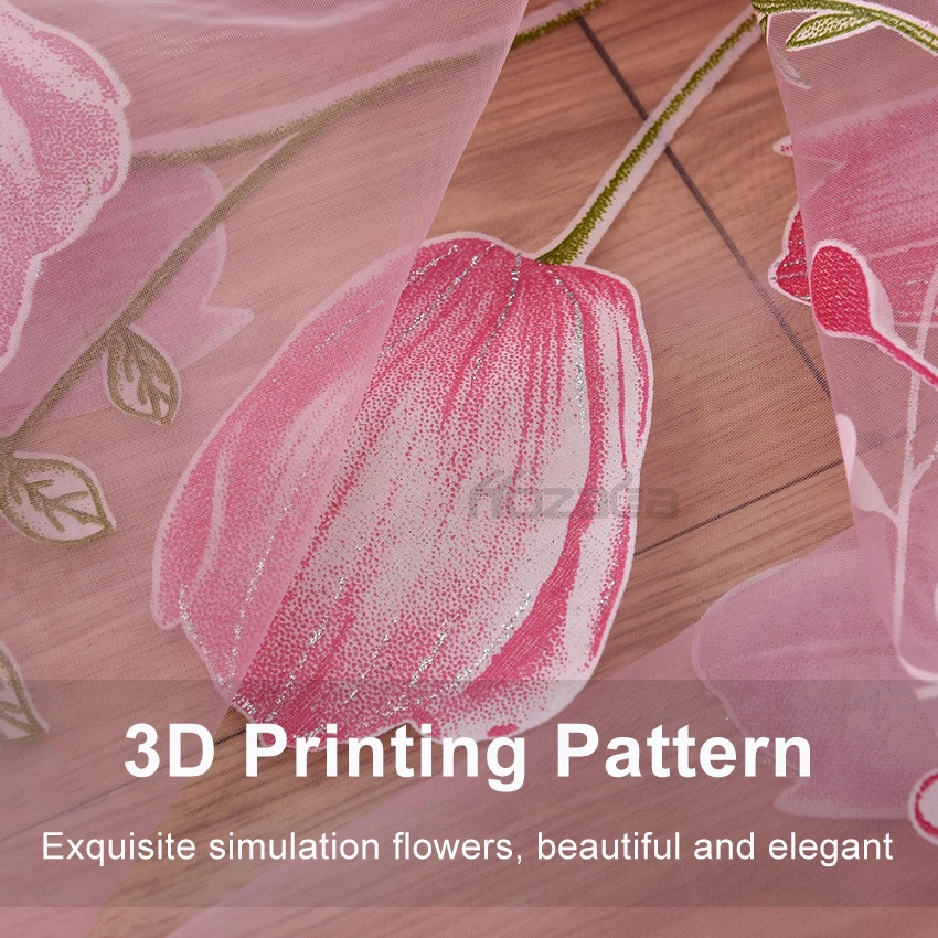 1 шт. шторы на окна Hozada тюльпаны с цветочным принтом занавески люверсами для