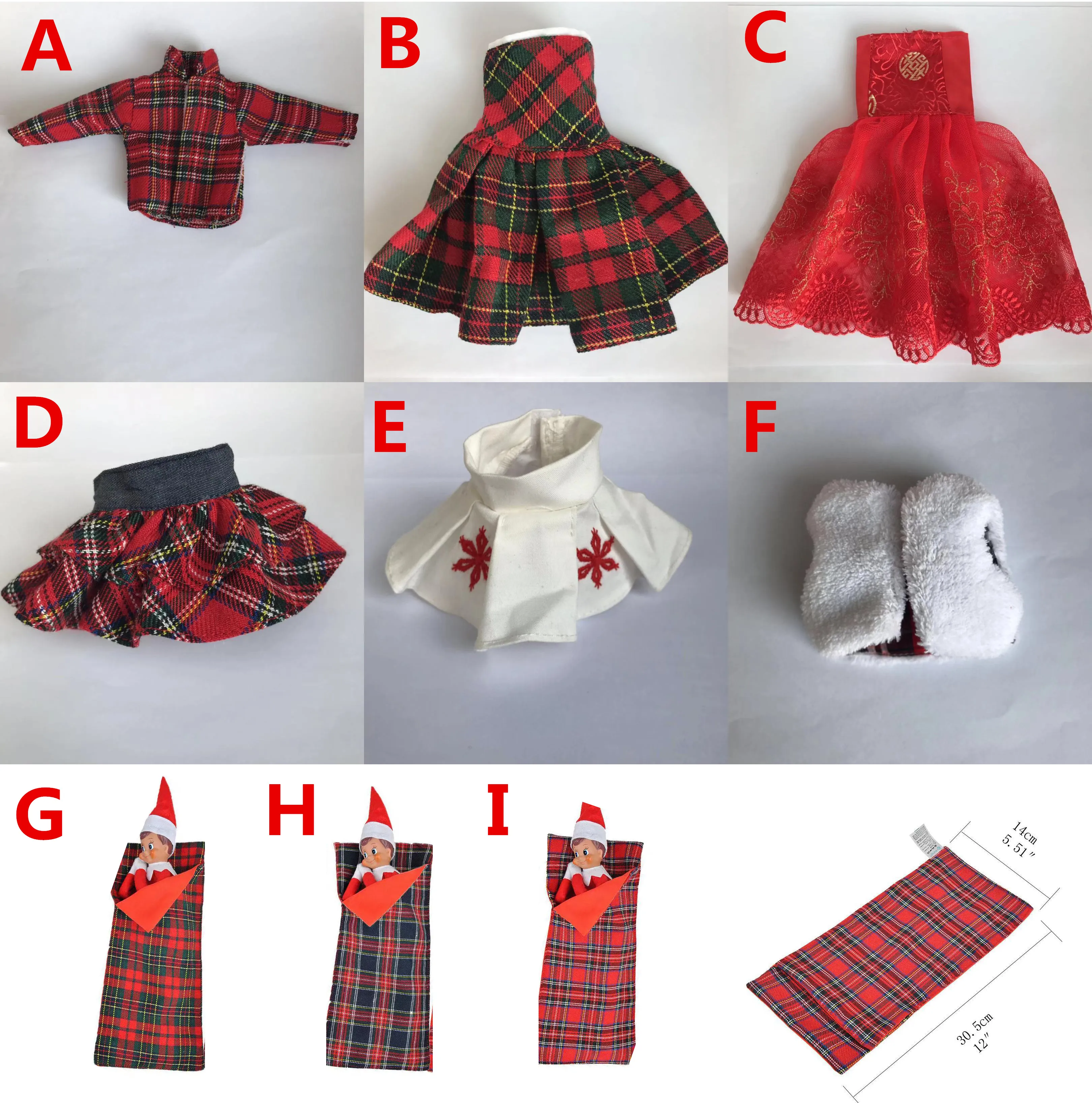 Рождественская Эльфийская одежда сумка для постельного белья 31 см Одежда куклы