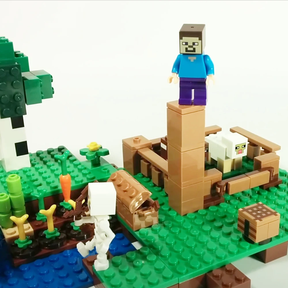 Lego Minecraft-dangerous farm Minecraft designer compatible with 262 parts large push blocks | Игрушки и хобби