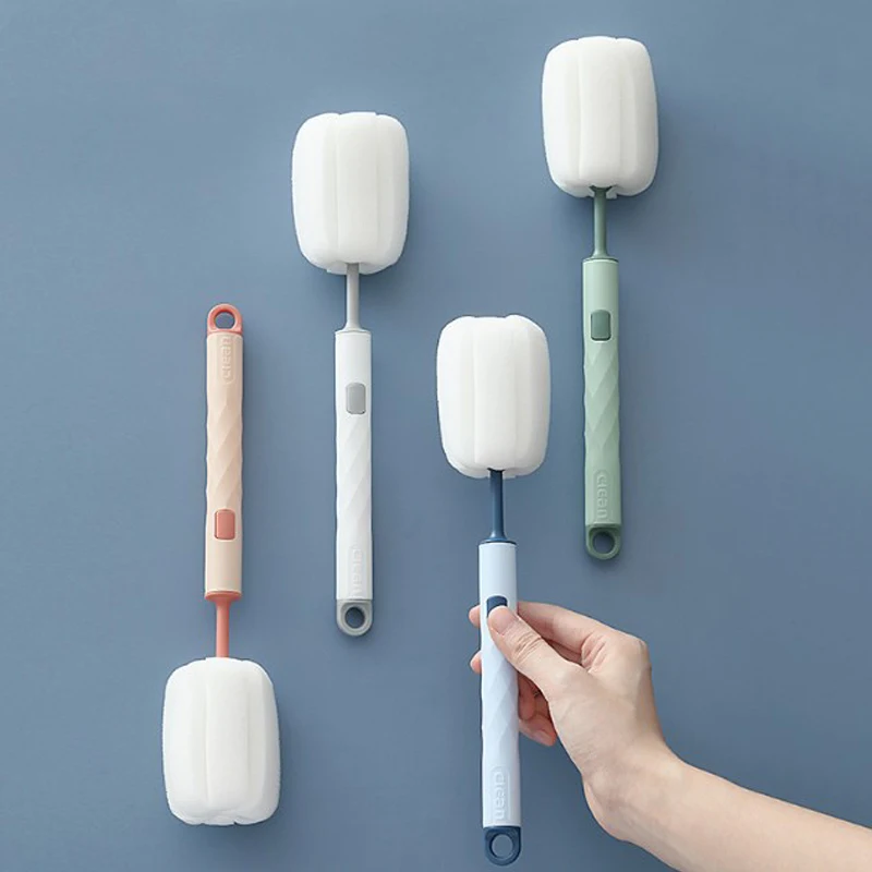 

Removable Sponge Cup Bottle Brush Coffe Tea Glass Cup Thermos Glass Kitchen Cleaning Tool 360-degree Rotating Deep Cleaning