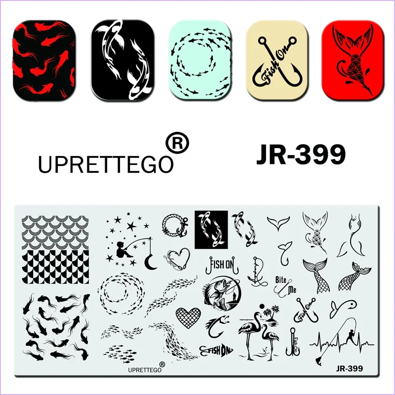 

2021 Stainless Steel Stamping Plate Template Marine Life Fish Hook Dolphin Fountain Water Drop Wave Conch Shell Coral Sea Weed
