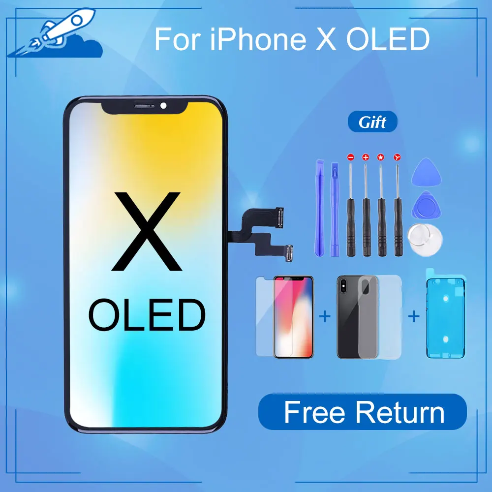 Лучший OLED дисплей для iPhone X ЖК с сенсорным экраном в сборе 3D прикосновением замена
