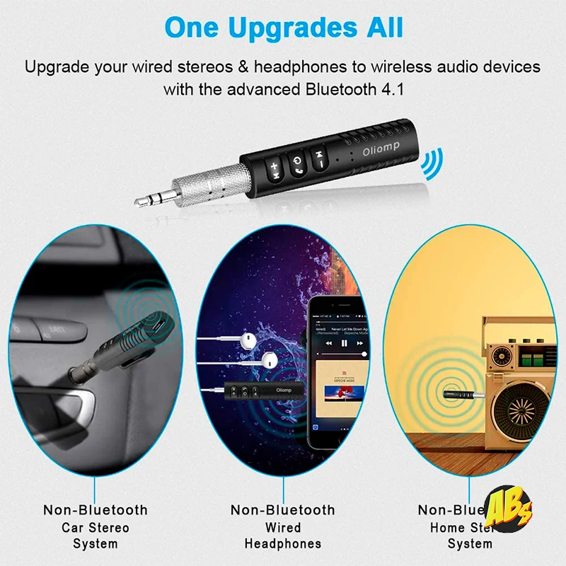 Беспроводной адаптер BLUETOOTH ресивер AUX Mic LED индикатор MicroUSB риемник передатчик мини