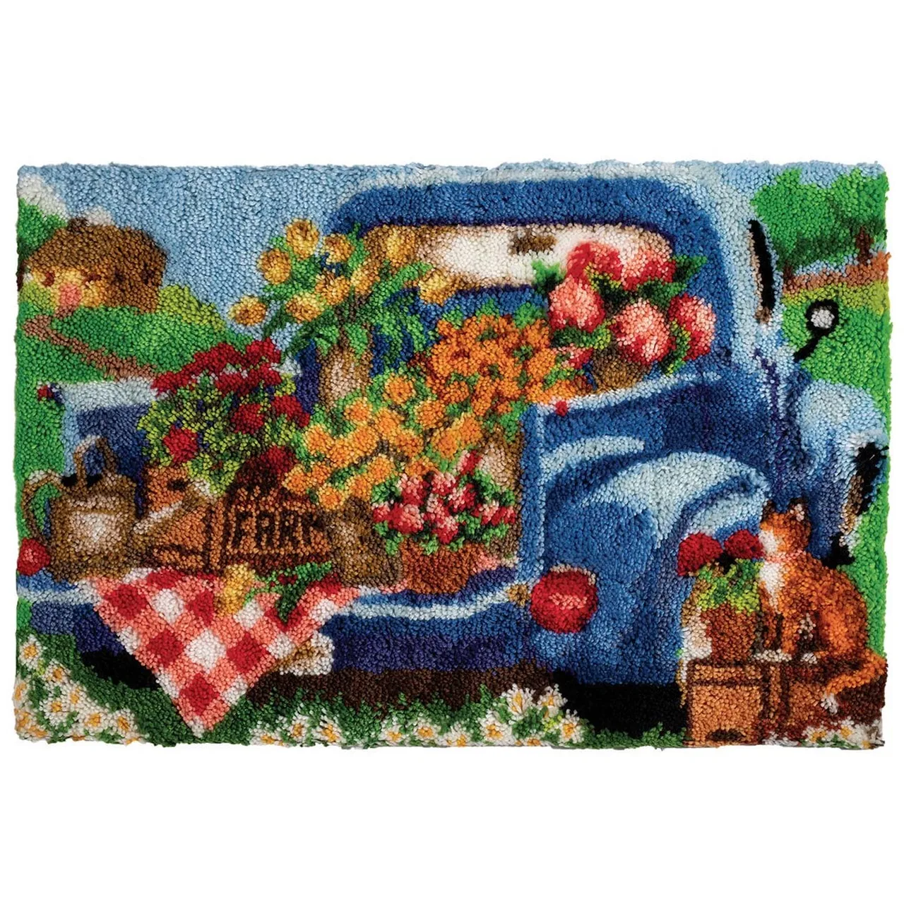 

Latch Hook Kits Petal Pickup Wall Hanging DIY Carpet Rug Pre-Printed Canvas with Non-Skid Backing Floor Mat 102x69cm
