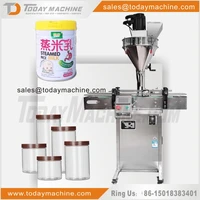 automatic dry powder milk papaya powder spice seasoning can cup bottle filling machine line