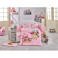 Made in Turkey OWL Infant Baby Crib Bedding Bumper Set For Boy Girl Nursery Cartoon Animal Baby Cot Cotton Soft Antiallergic