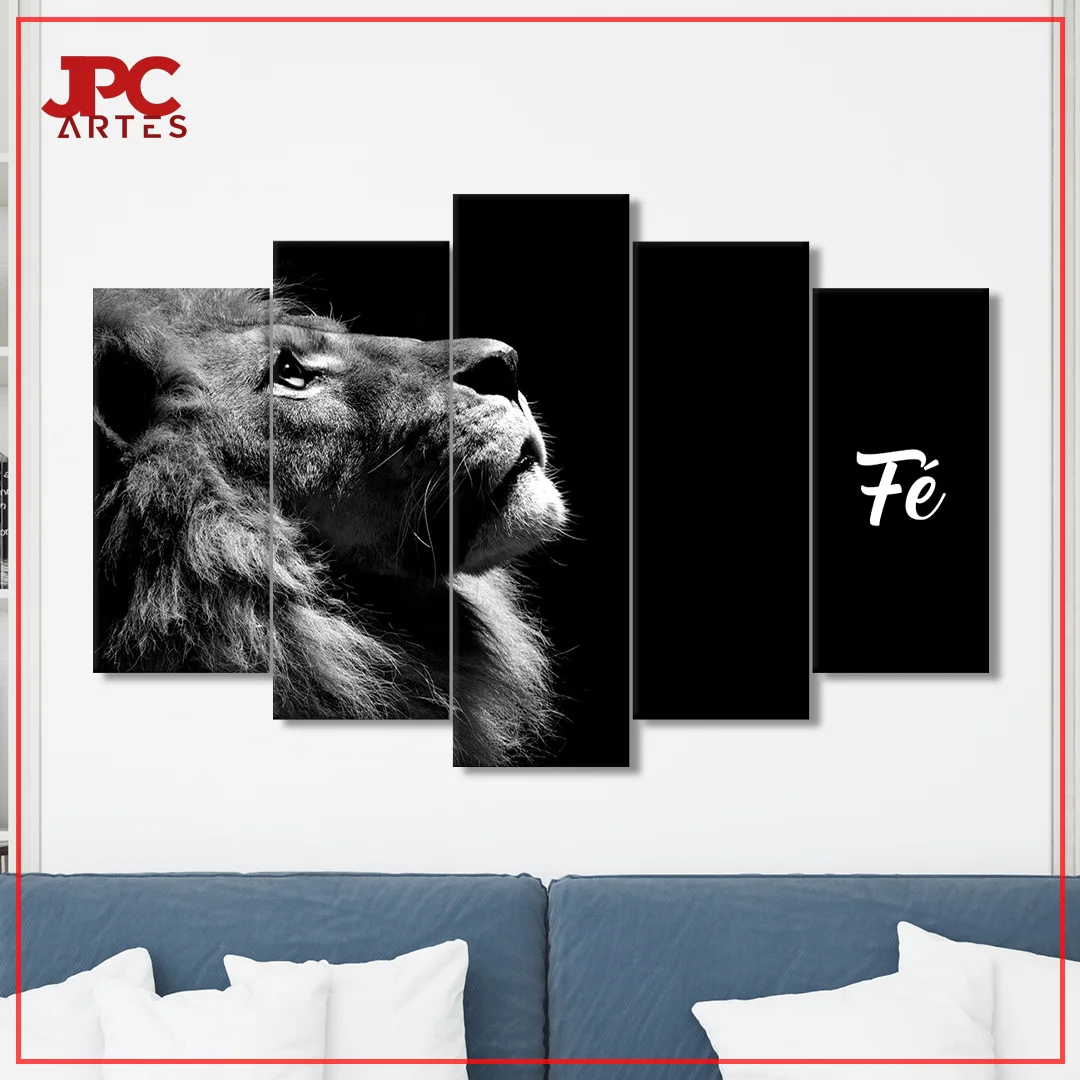 

Black and White Lion Mosaic-Decorative Living Room Frames-Office Decoration-Large House Frames
