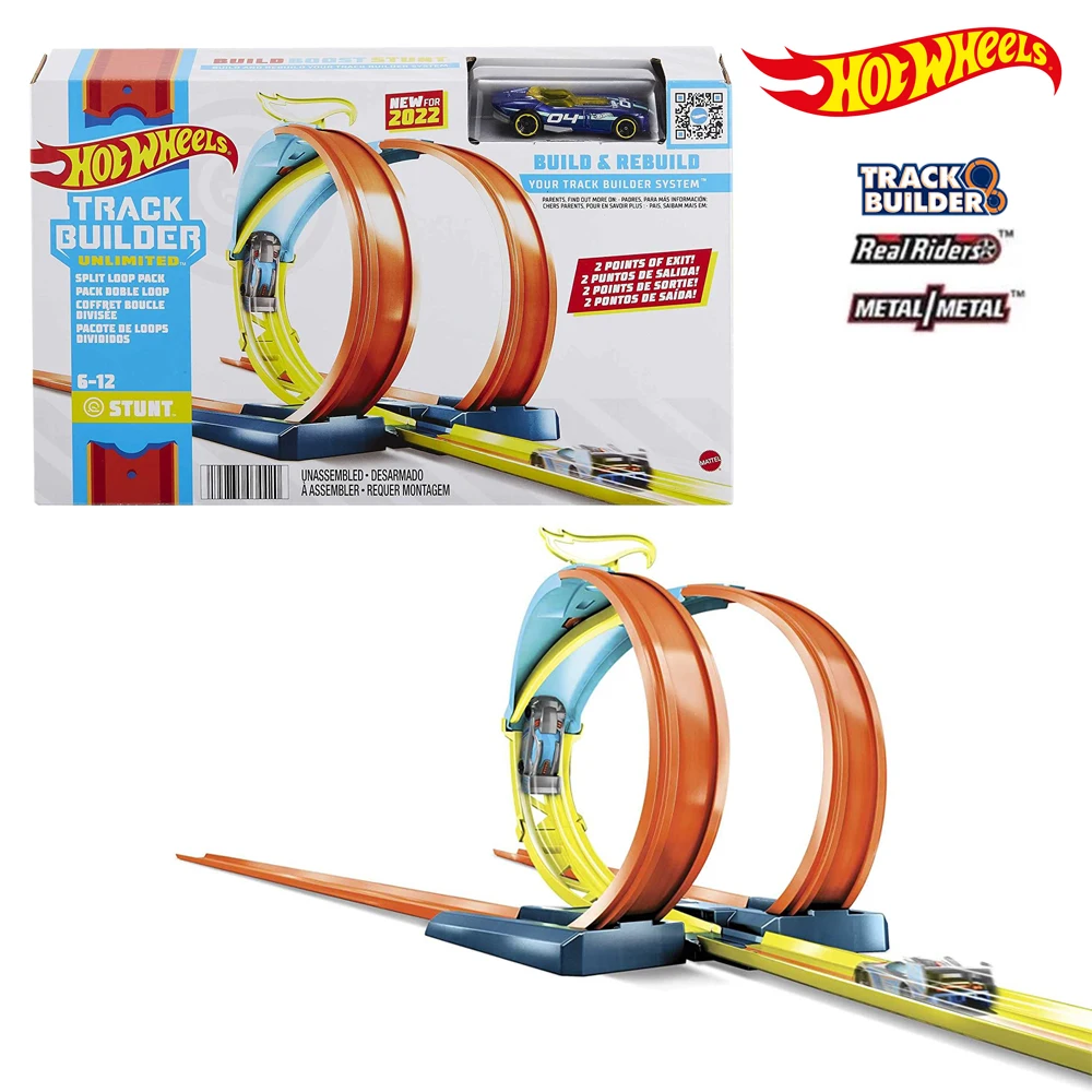 

Hot Wheels Track Builder Split Loop Pack GLC87 Toy For Children Gift For Kids Boy For Cars Orginal Metal Case Fun Toy Sets BMW