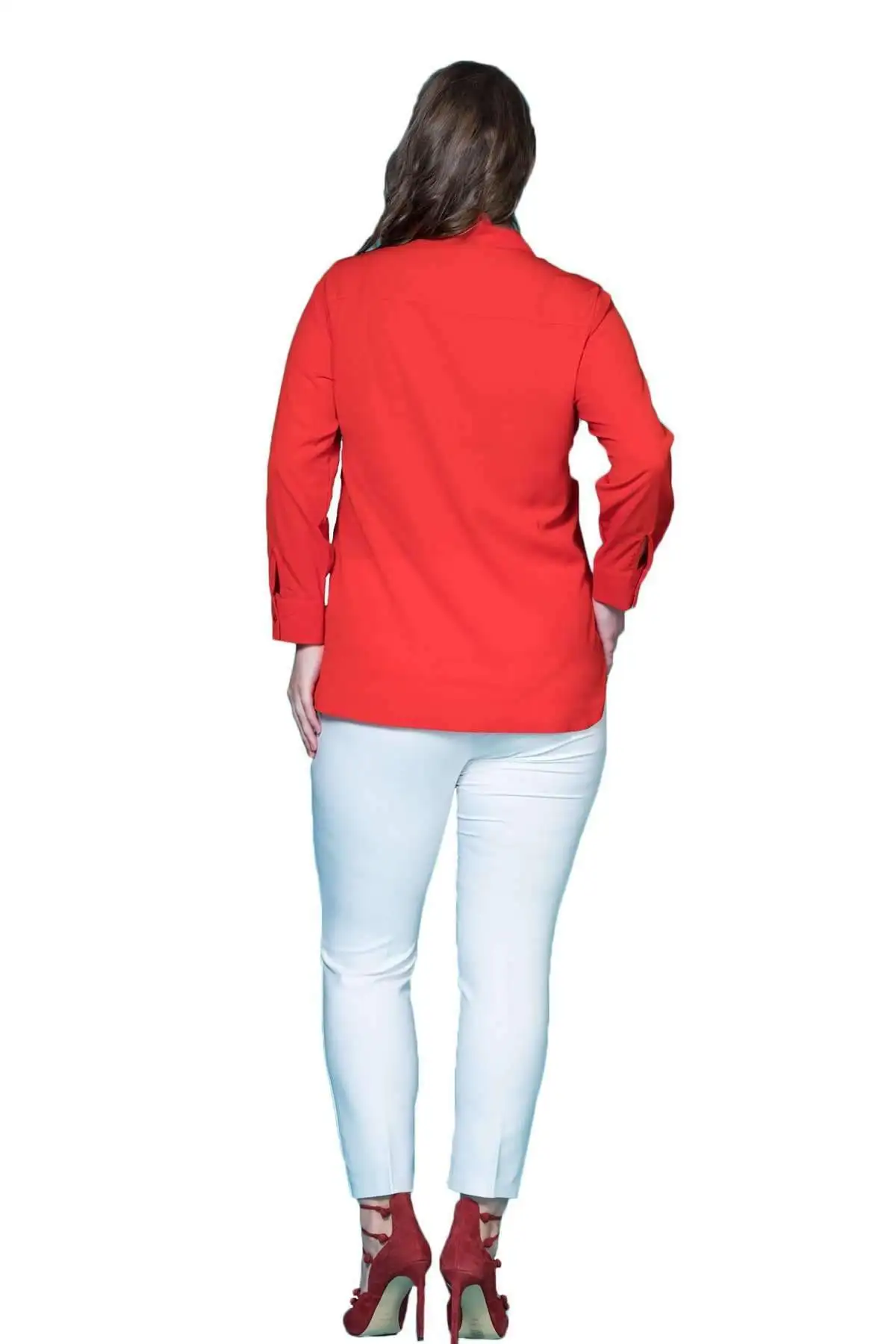 Рубашка из крепа с галстуком-бабочкой размера плюс Hanezza