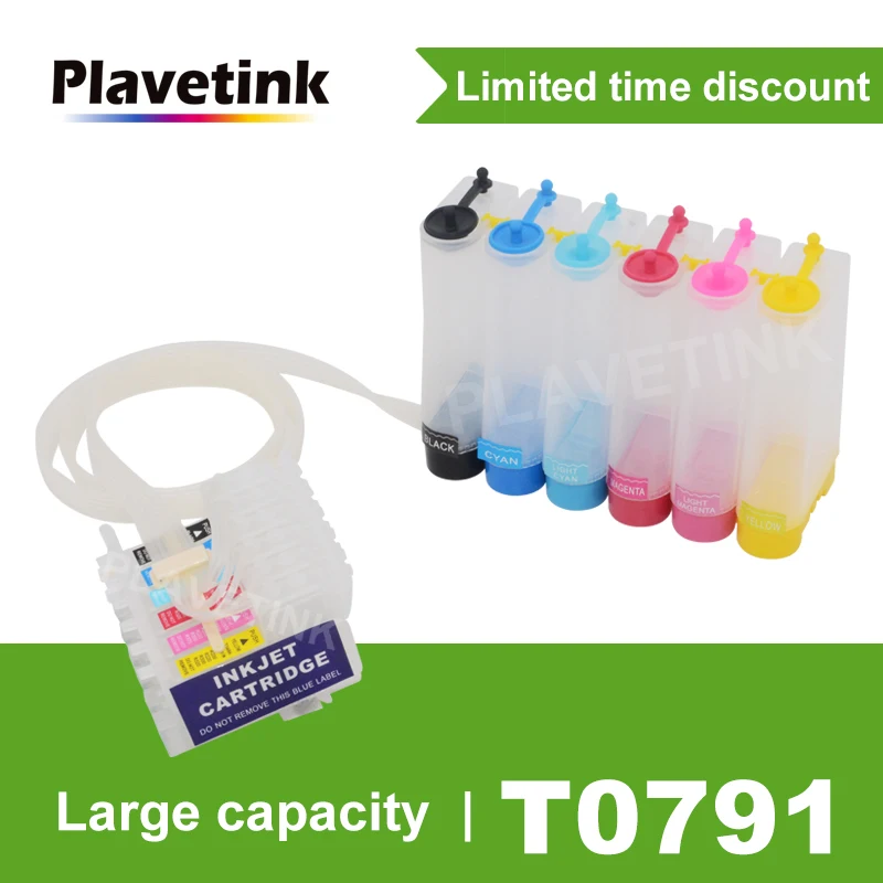 Система чернильных баков Plavetink T0791 CISS для принтера Epson Stylus Photo 1400 1500W P50 Artisan 1430 PX650 с