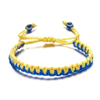 trendy evil eyes ukraine bracelets for women 2022 new design wrist bangle handmade braided rope mens bracelet travel jewelry