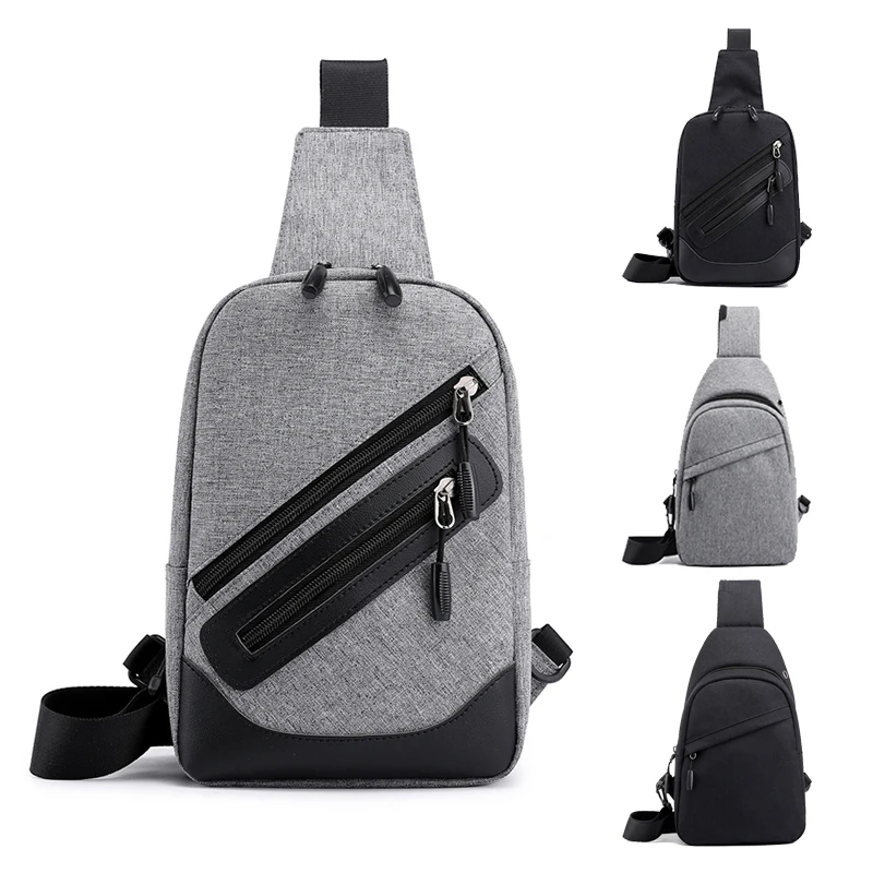 

New Male Shoulder Bags Oxford Crossbody Bags Multifunctional Chest Bags Light Weight Short Trip Messengers Bag Two Style