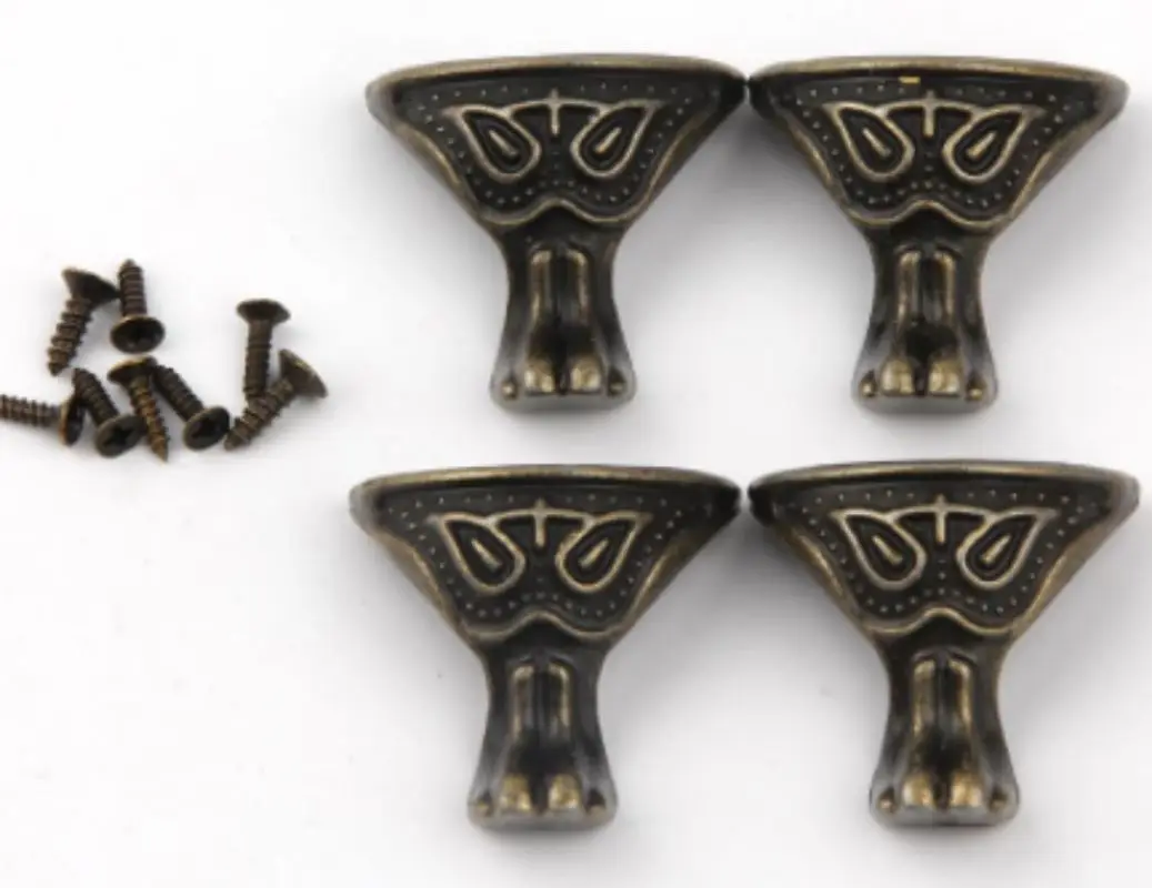 4pcs Antique Jewelry Leg Corner Wooden Decor Gift Box