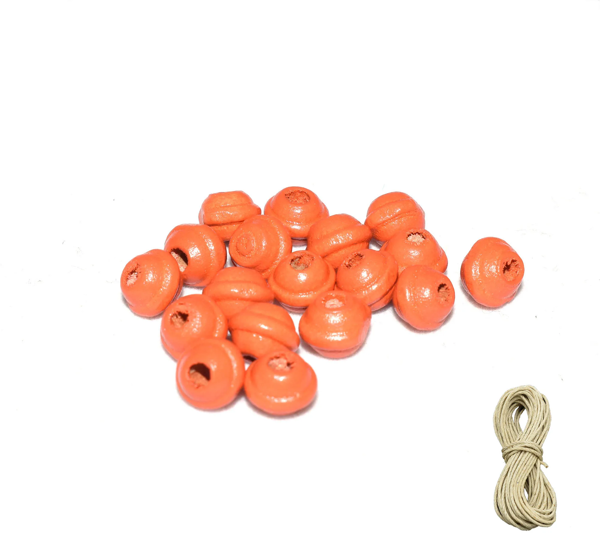 

50pcs Wooden Beads Loose Beads Rustic Farmhouse Wood Beads Halloween Thanksgiving Fall Autumn Party Decor DIY Crafts 7mm