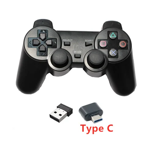 Серый 2,4G беспроводной геймпад для PS3/PC/Android/tv Box игровой контроллер игровой джостик для телефона контроллер с Micro USB или type C - Цвет: Серый