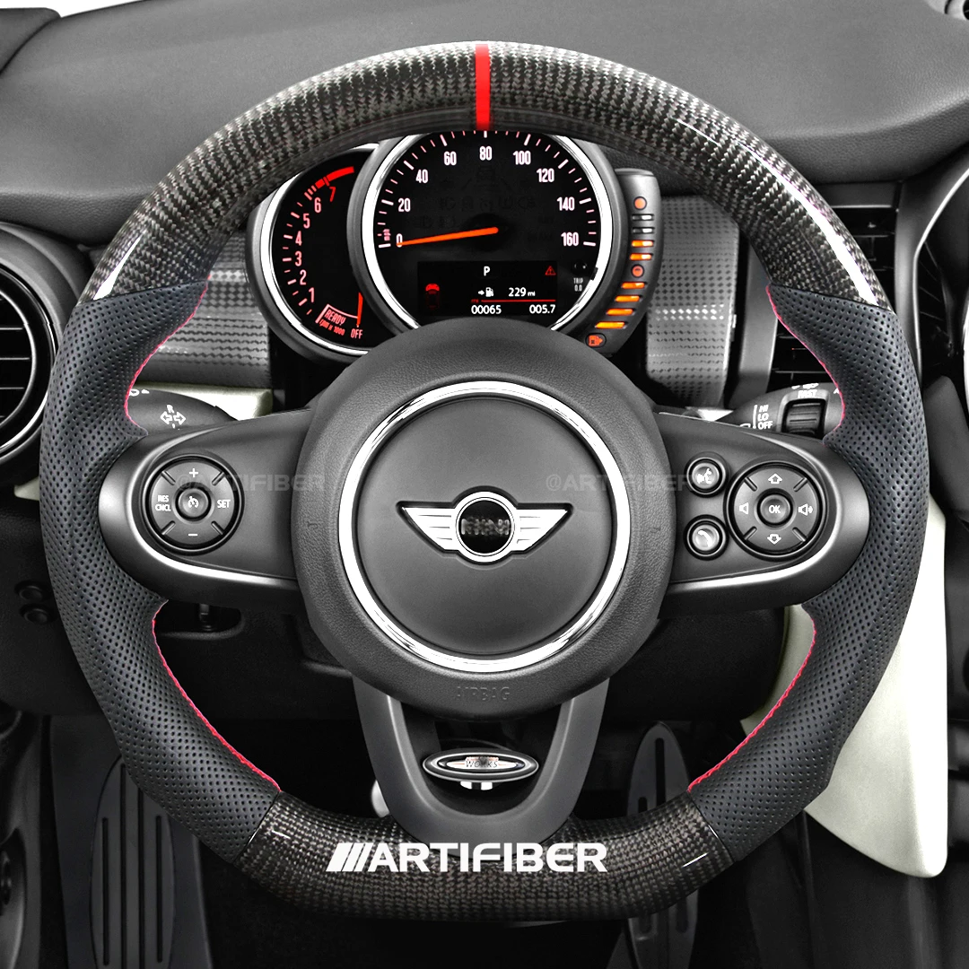

100% Настоящее углеродное волокно Рулевое колесо для Mini R61 F55 F56 JSW Cooper Clubman Countryman CF