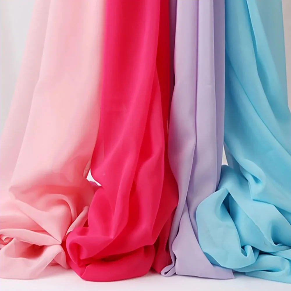 Шифоновая модная ткань для одежды однотонное простое платье одежда материал