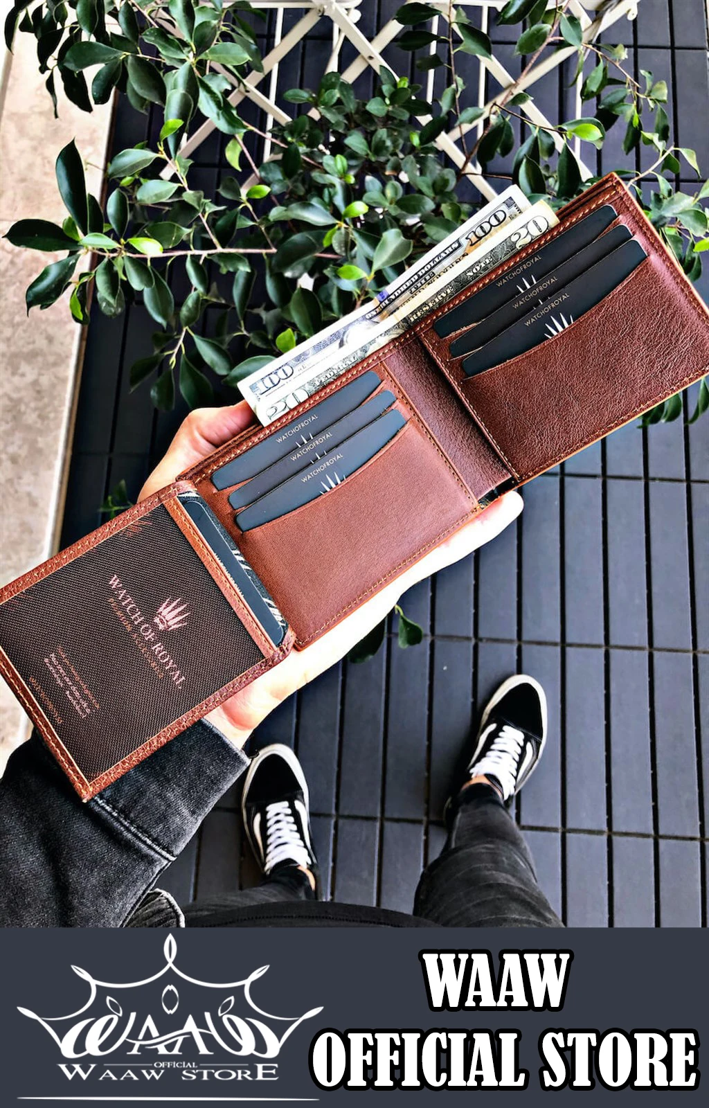 

Waaw A1012 genuine leather wallet nisex 1st class workmanship blue snuff ( TABA ) best selling made in turkey 10x8 cm