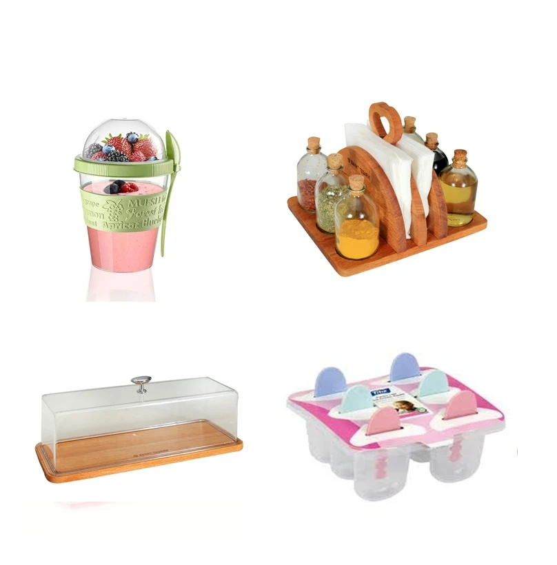 

4 Piece Kitchen Set Cake Dome Spice Yogurt Ice Cream Container