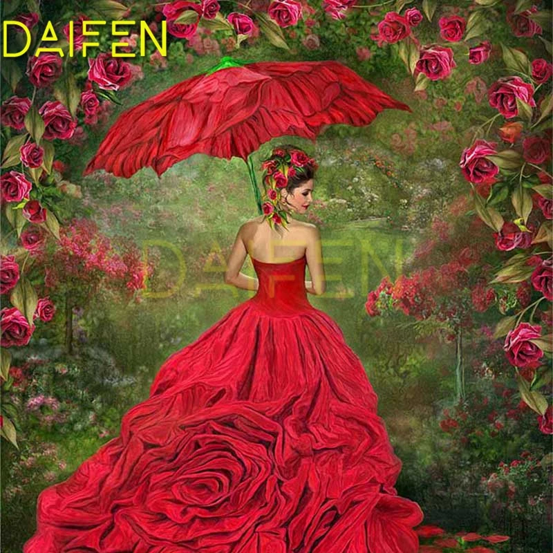 Полная квадратная Алмазная Зонт с вышивкой DIY вышивка крестиком на рисунке украшенное розами полный набор