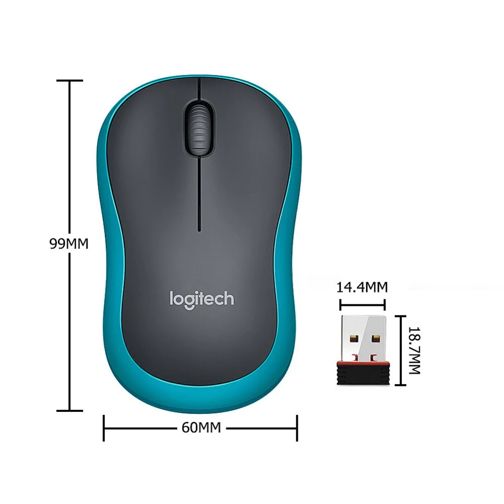 Мышь logitech M186 оптическая эргономичная 2,4 ГГц Беспроводная мышь USB 1000 dpi 2,4 ГГц Технология беспроводного подключения