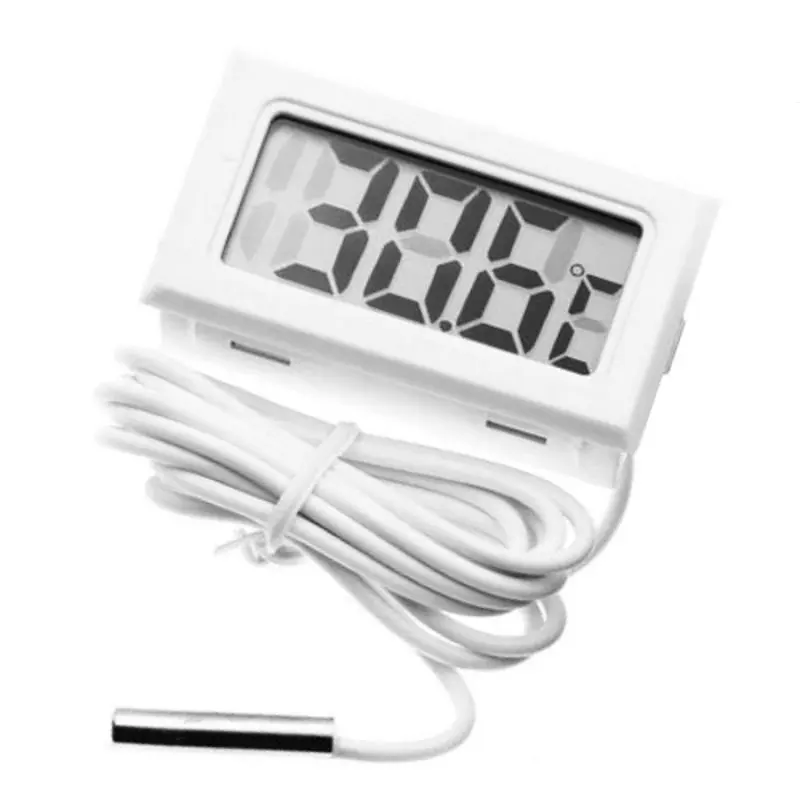 Digital Thermometer -50…+110C with Sensor White Цифровой термометр -50...+110С кабель 1м питание 2хLR44
