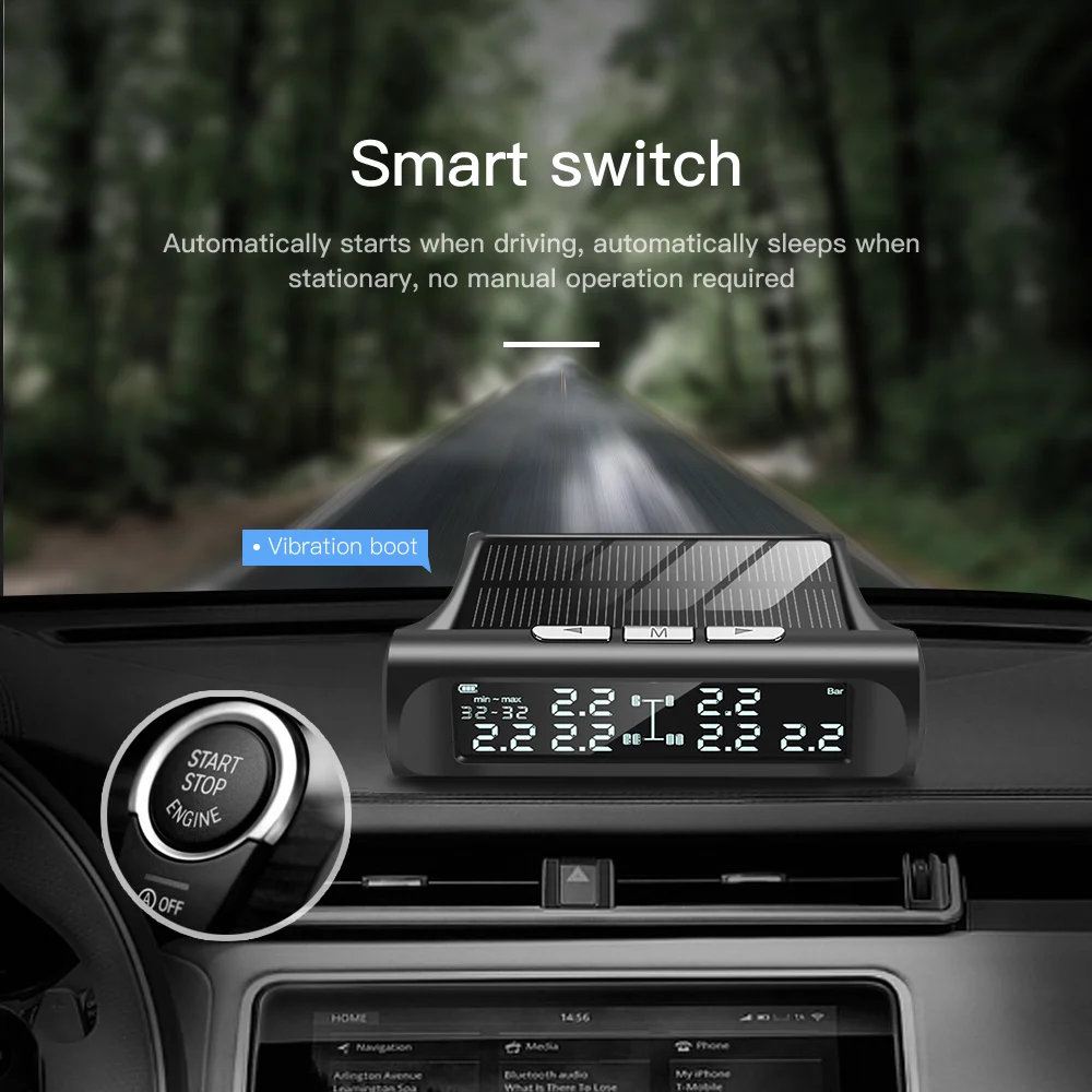 Система контроля давления в шинах для автомобиля грузовика 14 бар ЖК экран TPMS