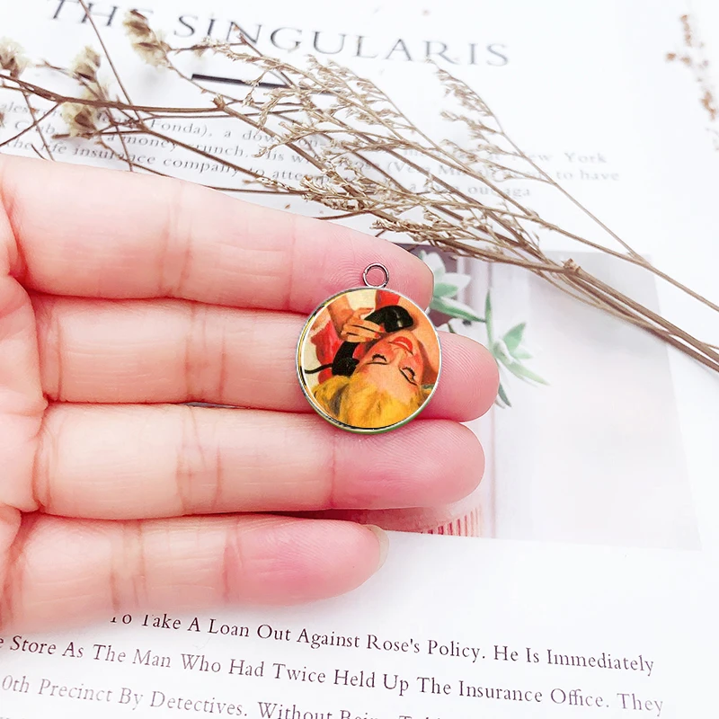 10PCS Phone Lady Charms for Jewelry Making Retro Blonde Charm Pendants For Bracelet Earring DIY Findings Jewelry