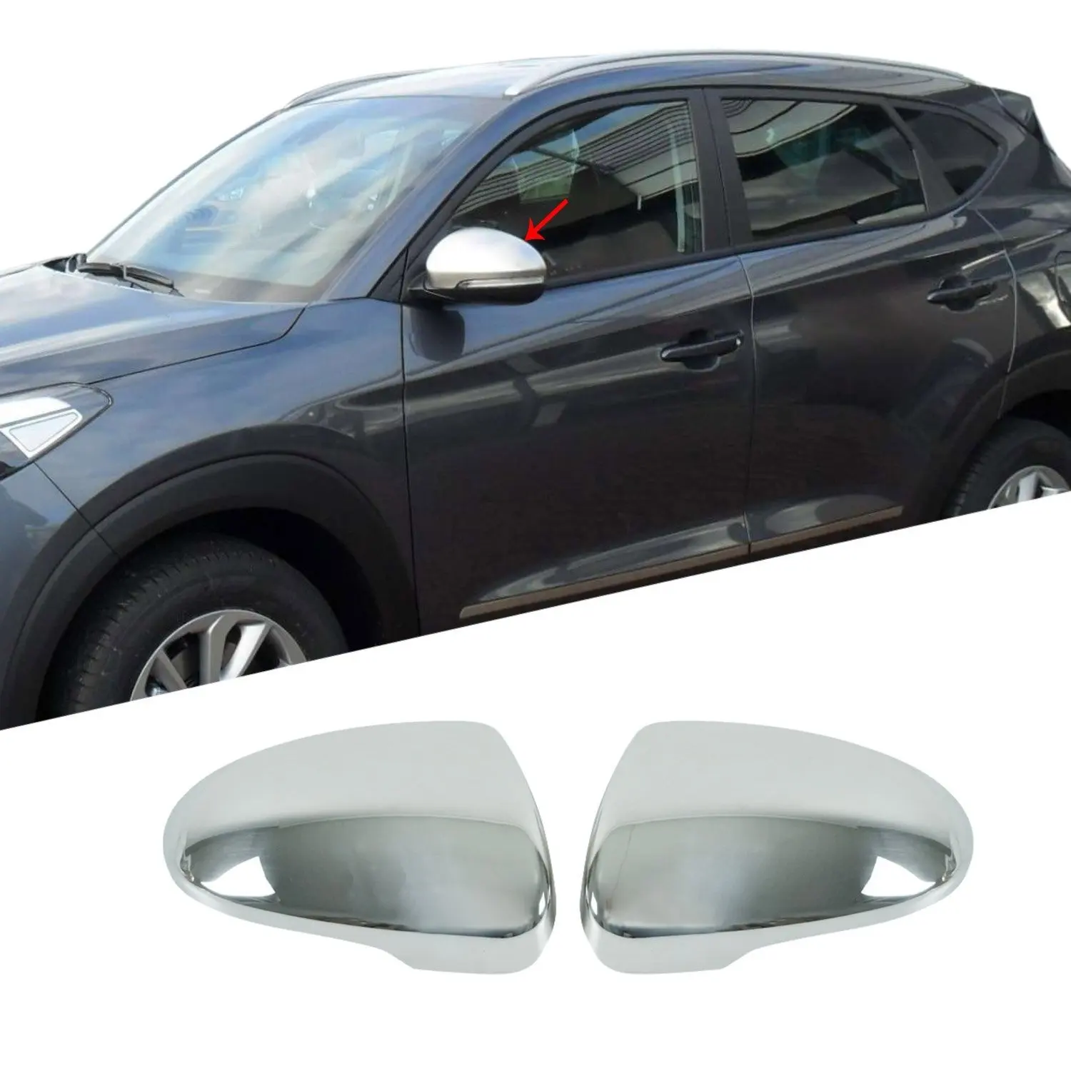 

Hyundai Tucson Chrome Mirror Cover 2 Piece Stainless Steel (2015-)