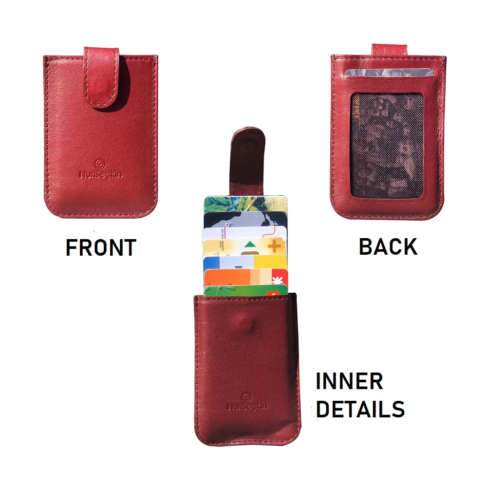 

Geniune Leather RFID Credit Card Holder Men Slim Anti Protect Travel ID Card Women Wallet Portable Fashion Business Name Pocket
