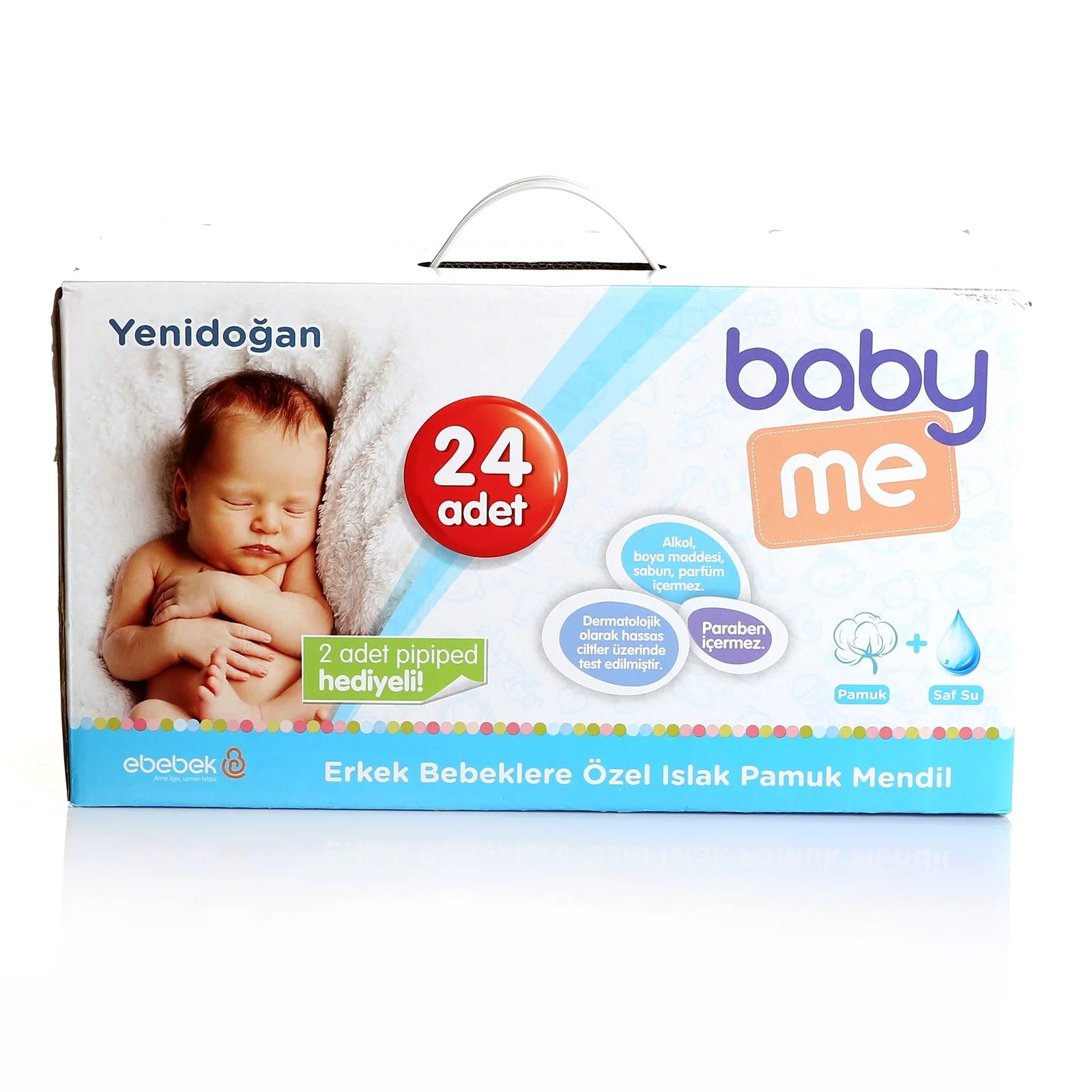 Ebebek baby me хлопковые влажные салфетки для новорожденных мальчиков 24x40 шт.| |
