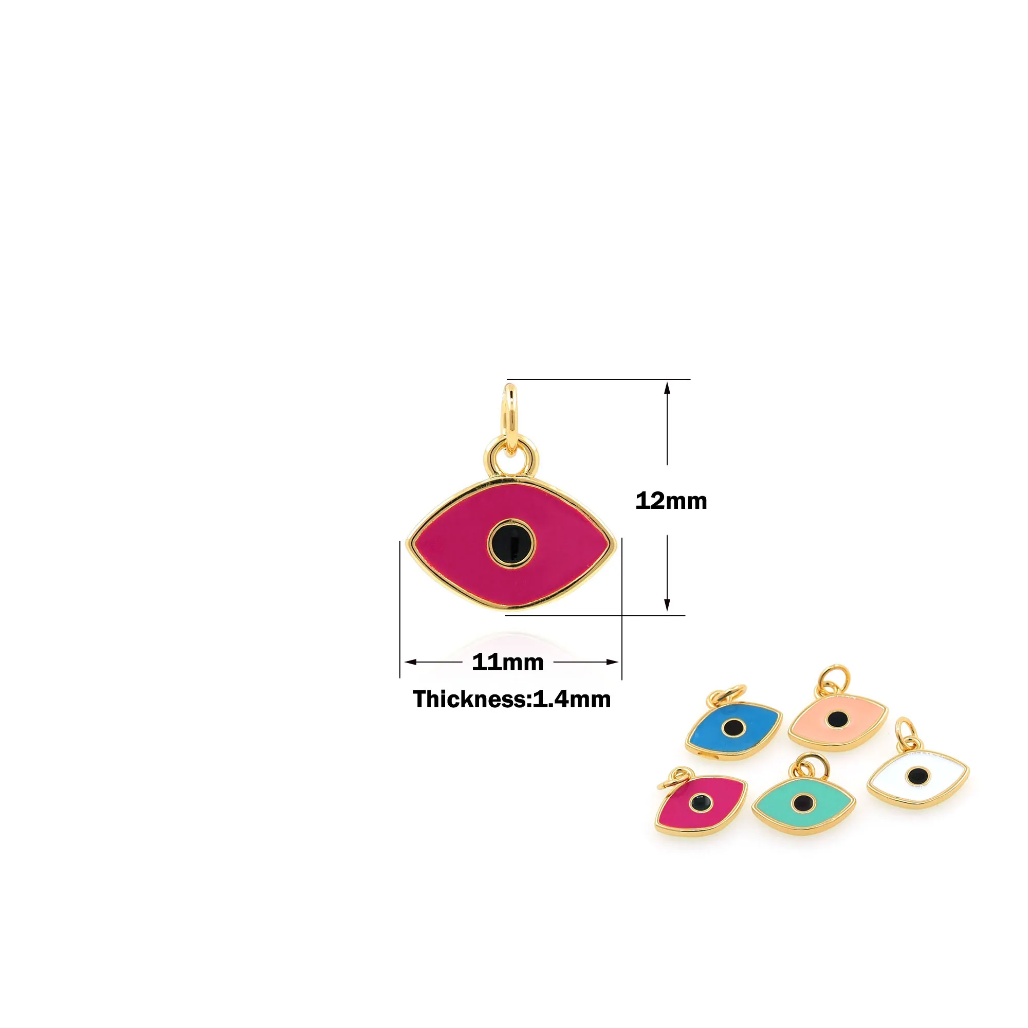 

Gold Filled Enamel Turkey Eye Medallion Pendant for Women Necklace Bracelet Making DIY Jewelry Lucky Eye Jewelry