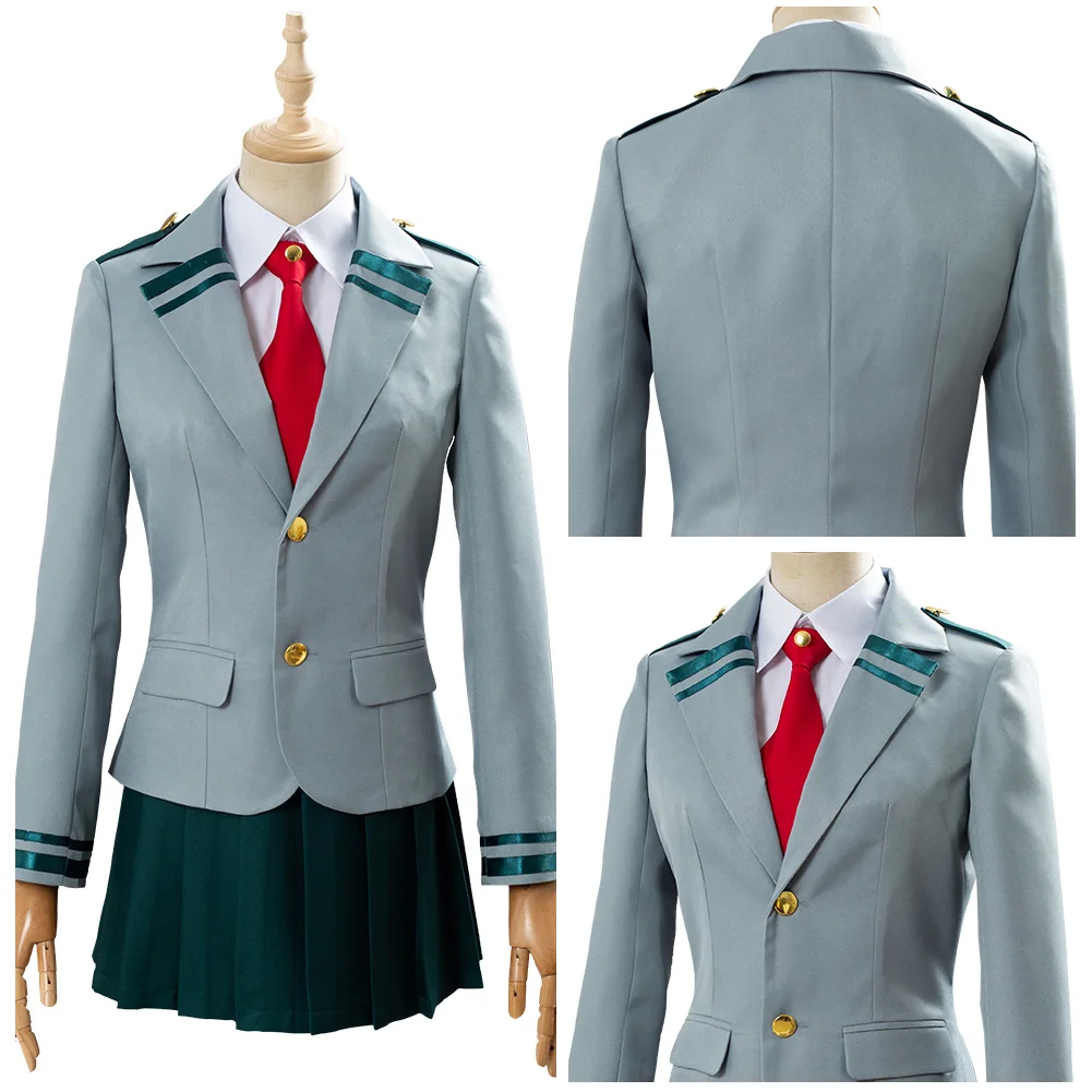 

Boku no My Hero Academia School Skirt Uniform Suit Midoriya Izuku Bakugou Katsuki Ochaco Uraraka JK Dress Boots Full Suit