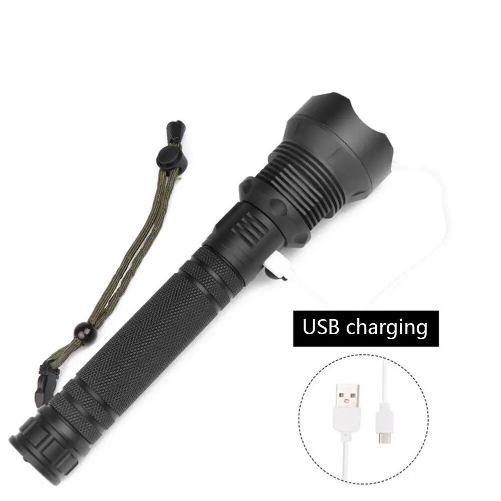 구매 WAKYME LED 손전등 캠핑 라이트 울트라 브라이트 토치 텔레스코픽 줌 USB 충전식 전술 토치 방수 랜턴 Xhp70