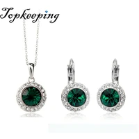 necklace fashion earrings crystal jewelry set for women