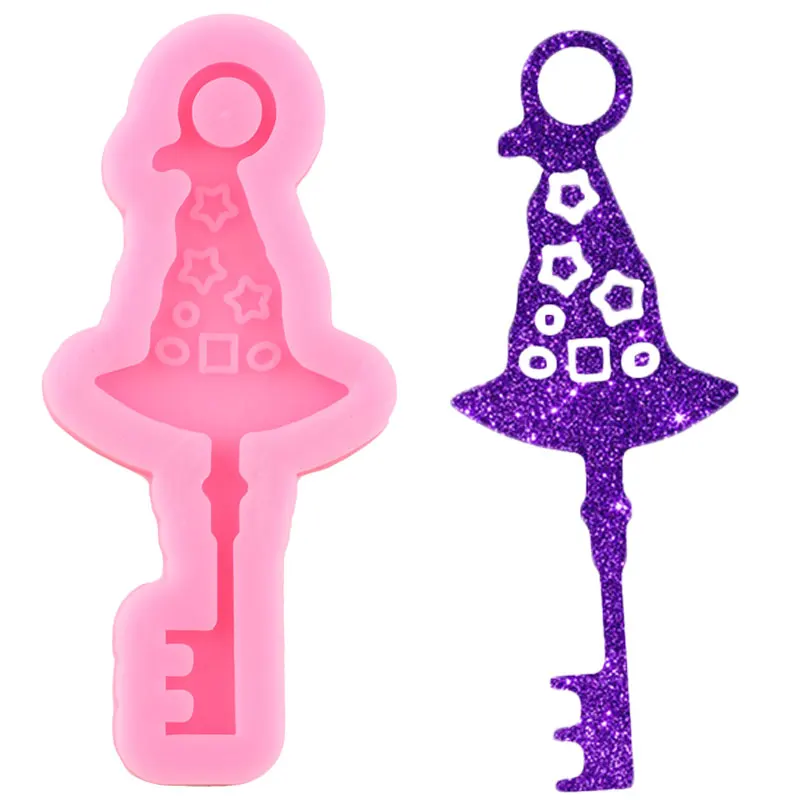 Блестящий тыквенный брелок в форме ключа форма для Хэллоуина шляпа ведьмы