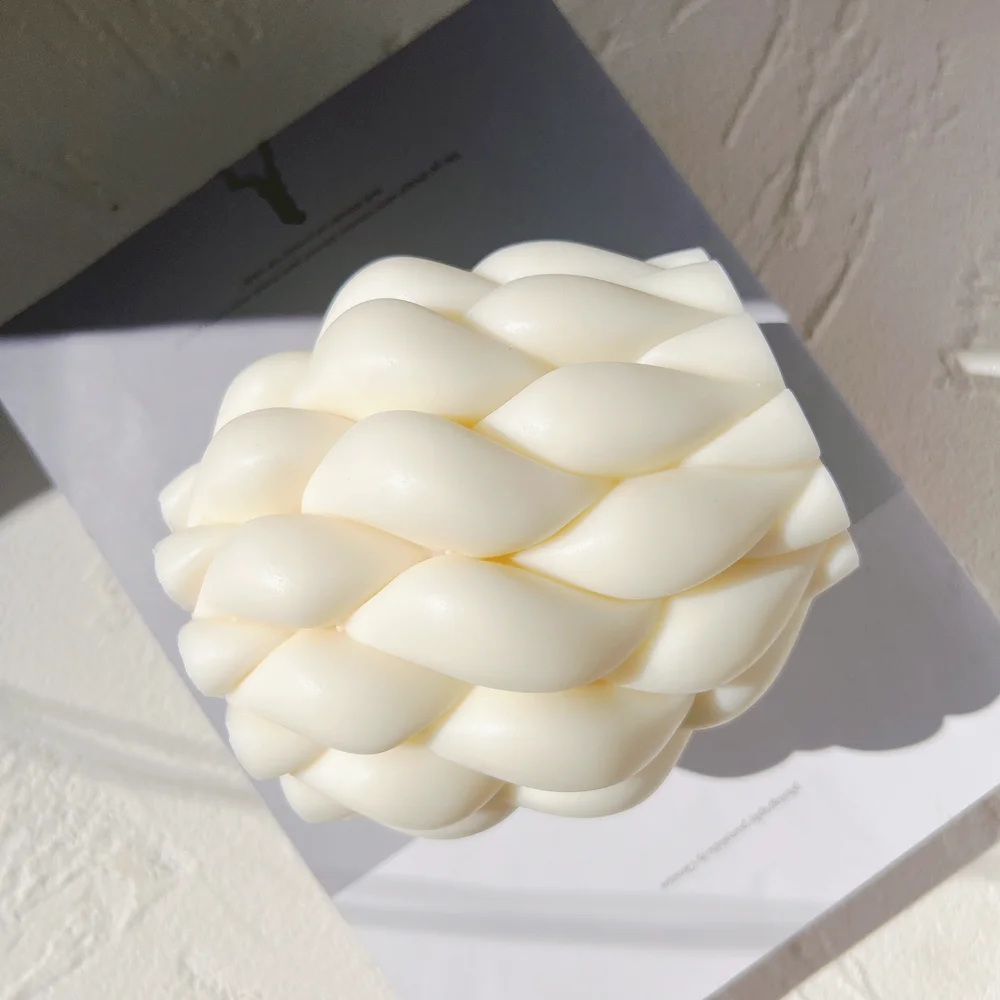 Molde de vela con forma de gota de lluvia, moldes de decoraci&oacute;n del hogar con remolino geom&eacute;trico, Pilar curvo, velas de silicona-3