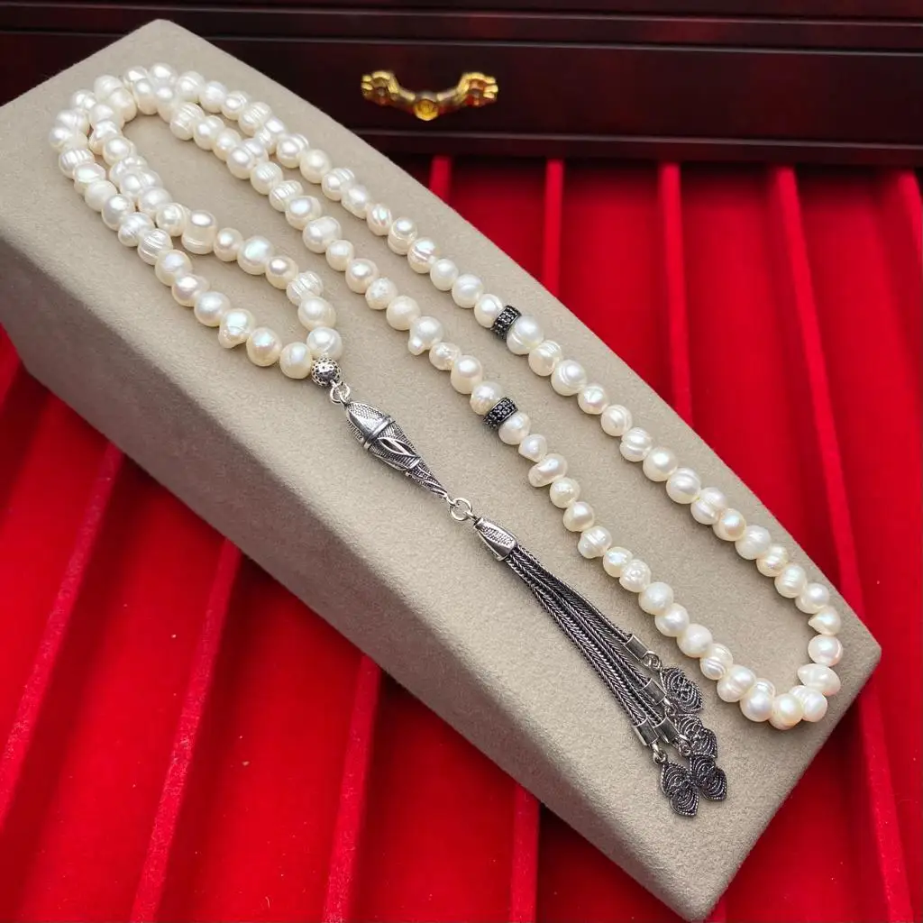 

99 камней, Искусственный Жемчужный Камень ручной работы. Tasbih обработка серебра качество Сделано в Турции 33 подарок Новая модель