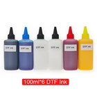 100 мл * 6 DTF чернила, Текстильные пигментные чернила для печати DTF, пленка для прямой печати, теплопередача для ПЭТ-пленки, термоплавкий порошок, переводная пленка